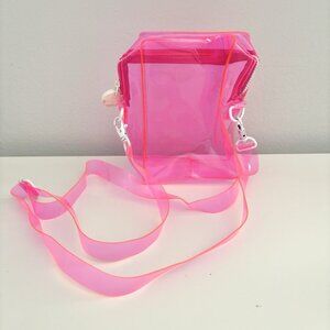 Drunk Elephant Neon Pink Transparent Crossbody Jelly Bag Purse